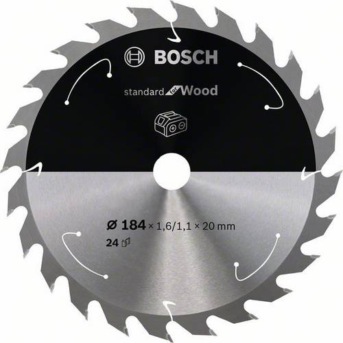 Bosch Accessories 2608837702 Hartmetall Kreissägeblatt 184 x 20 mm Zähneanzahl: 24 1 St.