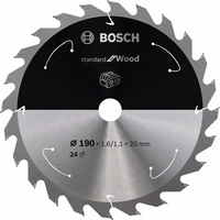 Bosch Accessories 2608837704 Hartmetall Kreissägeblatt 190 x 20mm Zähneanzahl: 24 1St. Bosch Accessories 2608837704 Hartmetall Kreissägeblatt 190 x 20mm Zähneanzahl: 24 1St.