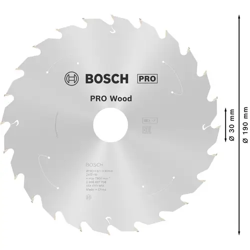 Bosch Accessories 2608837708 Hartmetall Kreissägeblatt 190 x 30 mm Zähneanzahl: 24 1 St. Bosch Accessories 2608837708 Hartmetall Kreissägeblatt 190 x 30 mm Zähneanzahl: 24 1 St.