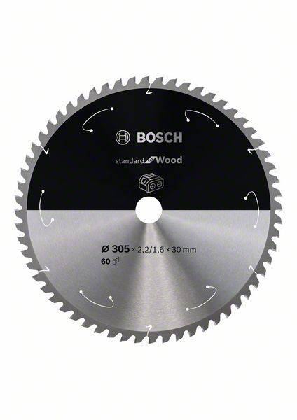 Bosch Holzkreissägeblatt, 305 mm Durchmesser, 60 Zähne, geeignet für Holzschnitt.