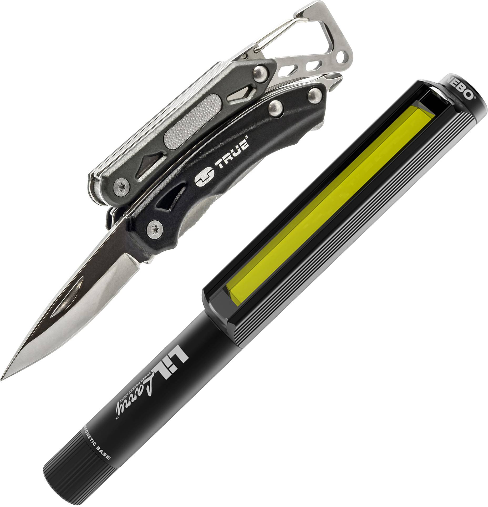 True Utility Seven & Nebo Lil-Larry TU180CP1 Multitool Anzahl Funktionen 8 Schwarz, Edelstahl