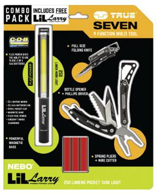 True Utility Seven & Nebo Lil-Larry TU180CP1 Multitool Anzahl Funktionen 8 Schwarz, Edelstahl