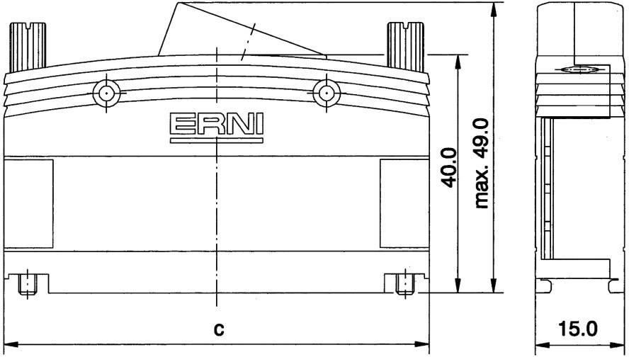 ERNI 63387 63387 D-SUB Gehäuse Polzahl: 25 PC 15 ° Kiesel-Grau 1 St. Bulk