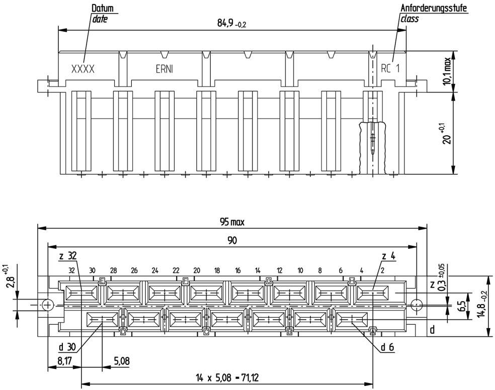 ERNI 413170 Federleiste Gesamtpolzahl 125 Anzahl Reihen 5 1 St. Tray