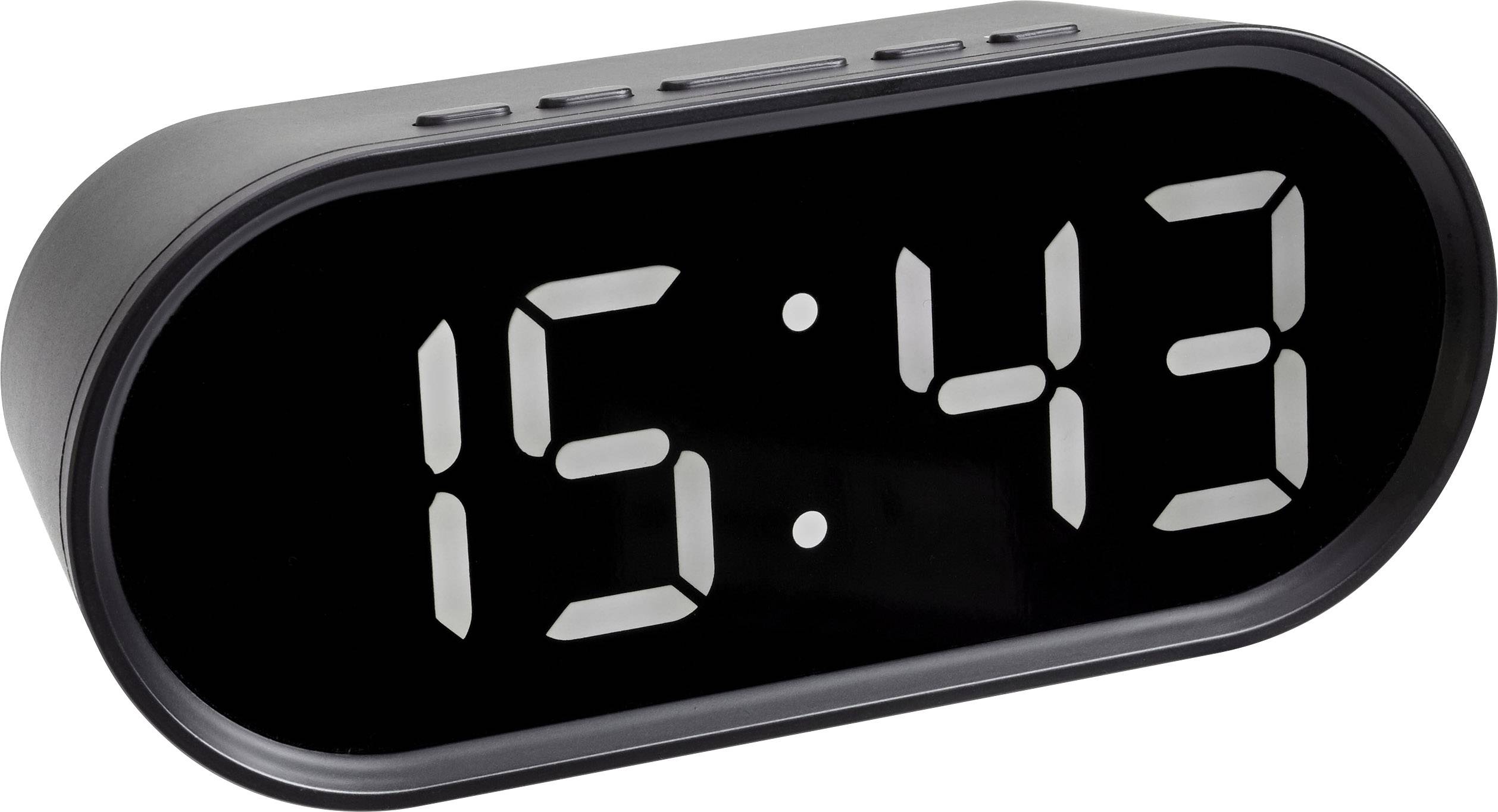 TFA Dostmann 60.2025.01 Quarz Wecker Schwarz Alarmzeiten 1