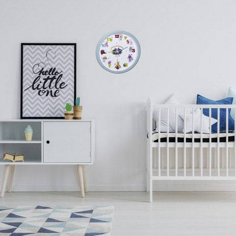 TFA Dostmann Little Monsters Quarz Wanduhr 30.9cm x 4.4cm Türkis