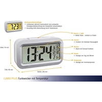 TFA Dostmann 60.2553.02 Funk Wecker Silber, Weiß Alarmzeiten 1 TFA Dostmann 60.2553.02 Funk Wecker Silber, Weiß Alarmzeiten 1