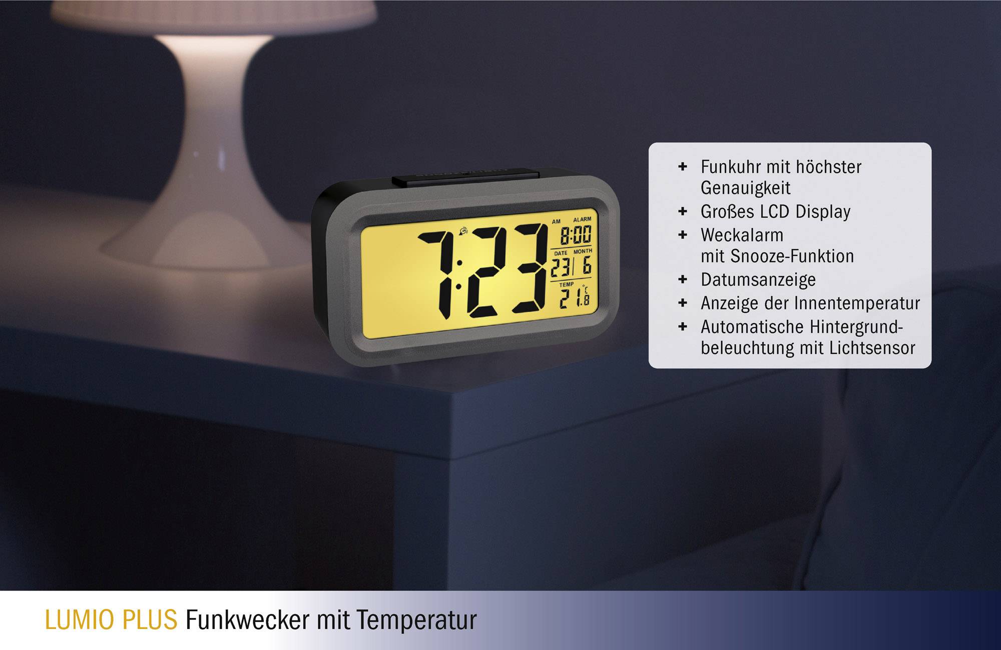 TFA LUMIO PLUS - Wecker - rechteckig - elektronisch