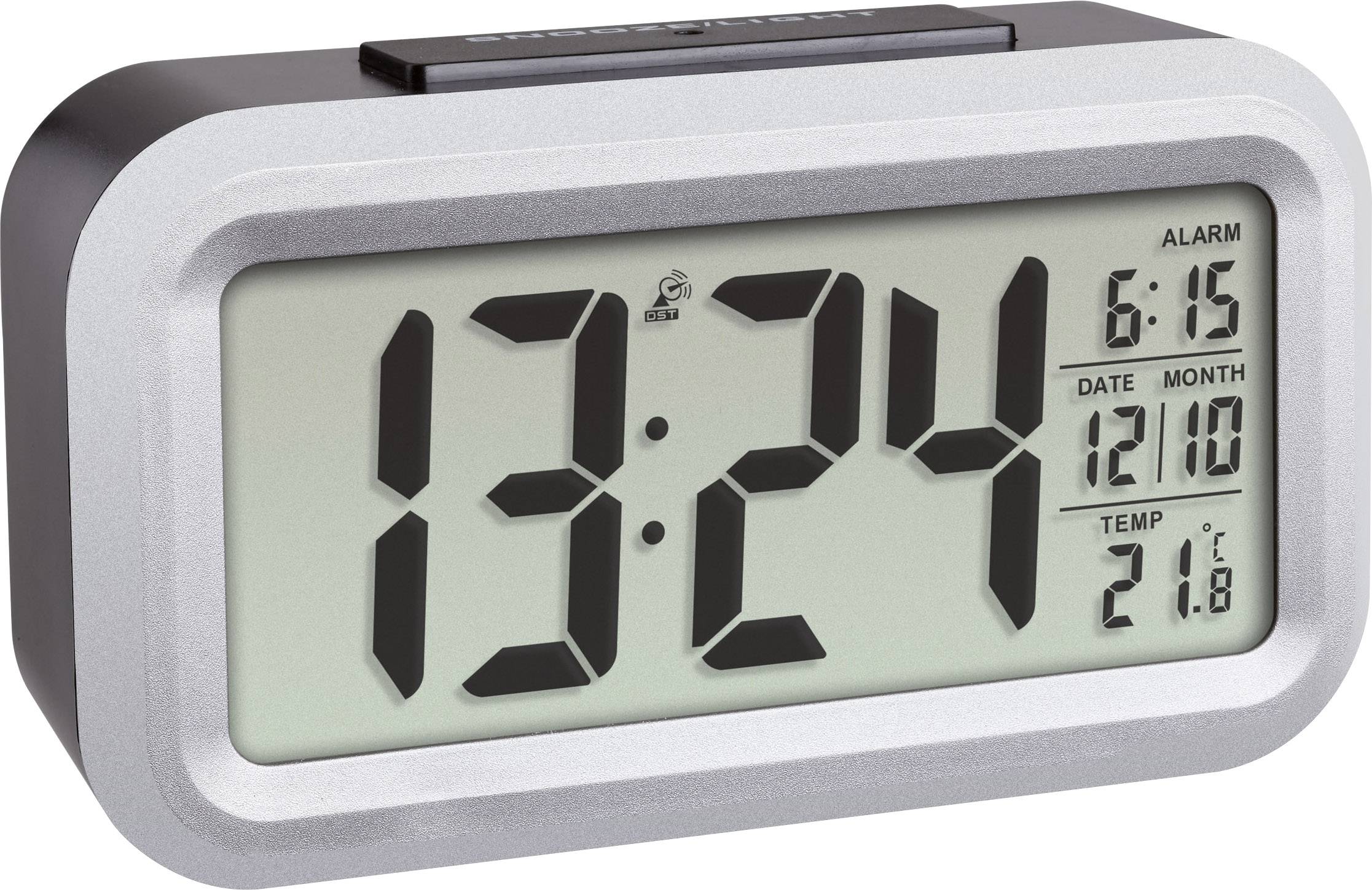 TFA Dostmann 60.2553.01 Funk Wecker Schwarz, Silber Alarmzeiten 1