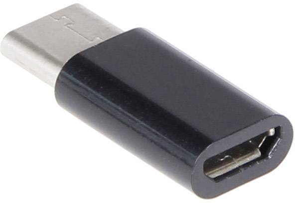 USB-C-auf-Micro-USB-Adapter in Schwarz und Silber.