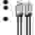 Goobay Cinch Audio Anschlusskabel [2x Cinch-Stecker - 2x Cinch-Stecker] 0.75 m Schwarz Geschirmt