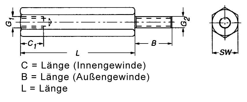 AB4X10IAK AB4X10IAK Abstandsbolzen (Ø x L) 6mm x 10mm M4 M4 Polyamid