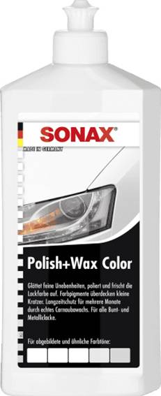 Set Lucidante Auto SONAX Polish+Wax Color Blu – 500ml + Spugna E Panno Microfibra