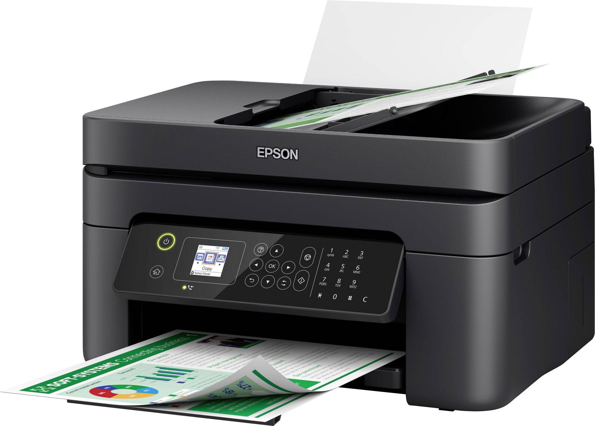 Epson WorkForce WF-2830DWF Multifunktionsdrucker Tintenstrahl Farbe A4 Drucker, Scanner, Kopierer, Fax WLAN, Duplex, ADF