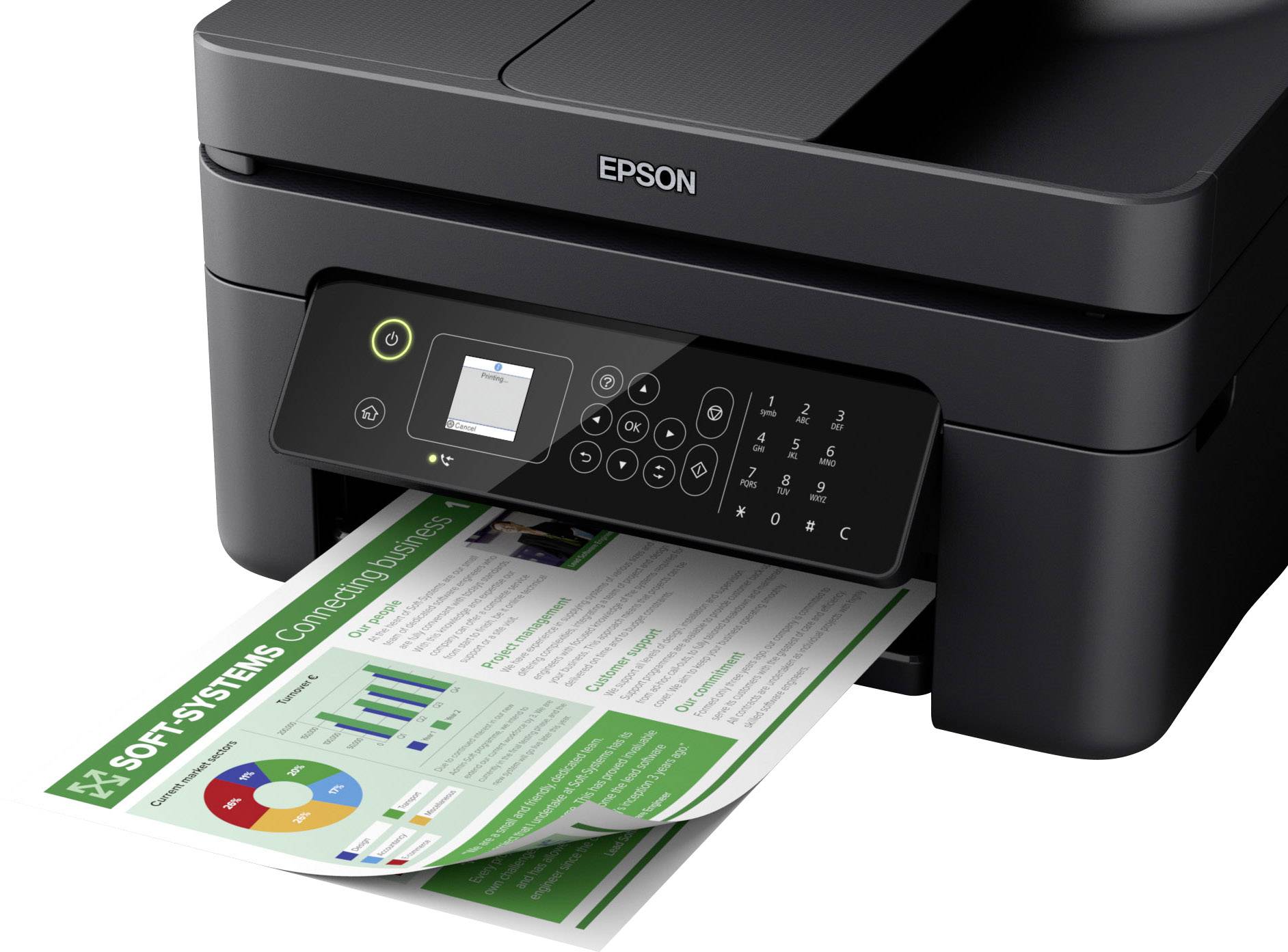 Epson WorkForce WF-2830DWF Multifunktionsdrucker Tintenstrahl Farbe A4 Drucker, Scanner, Kopierer, Fax WLAN, Duplex, ADF