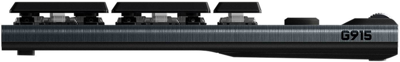 Logitech Gaming G915 Lightspeed Tactile Funk, Bluetooth® Gaming-Tastatur Deutsch, QWERTZ Schwarz Beleuchtet, Integrierter Profilspeicher