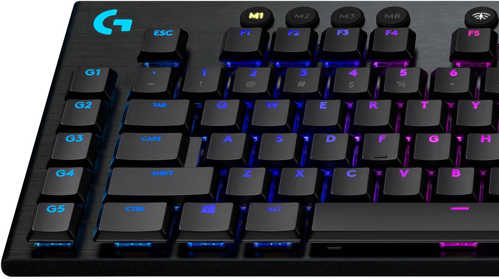 Logitech Gaming G915 Lightspeed Tactile Funk, Bluetooth® Gaming-Tastatur Deutsch, QWERTZ Schwarz Beleuchtet, Integrierter Profilspeicher