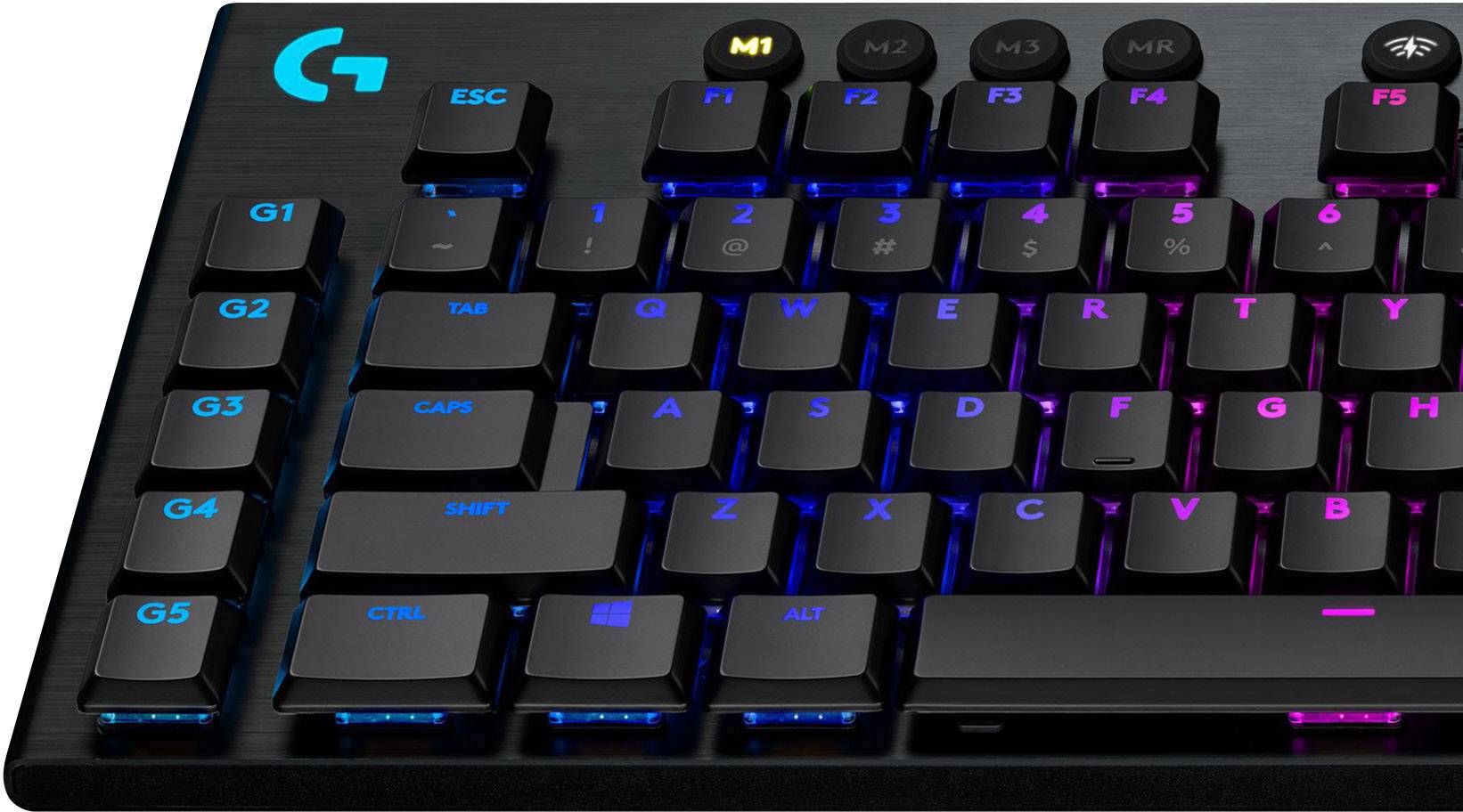 Logitech Gaming G915 Lightspeed Linear Funk, Bluetooth® Gaming-Tastatur Deutsch, QWERTZ Schwarz Beleuchtet, Integrierter Profilspeicher