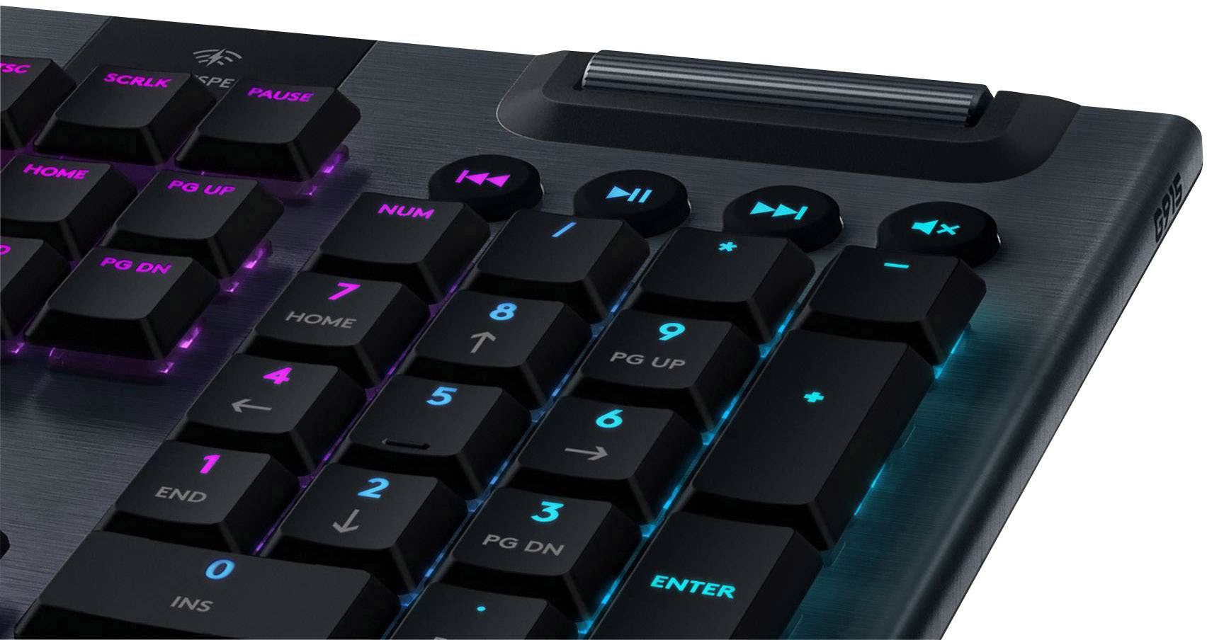 Logitech Gaming G915 Lightspeed Linear Funk, Bluetooth® Gaming-Tastatur Deutsch, QWERTZ Schwarz Beleuchtet, Integrierter Profilspeicher