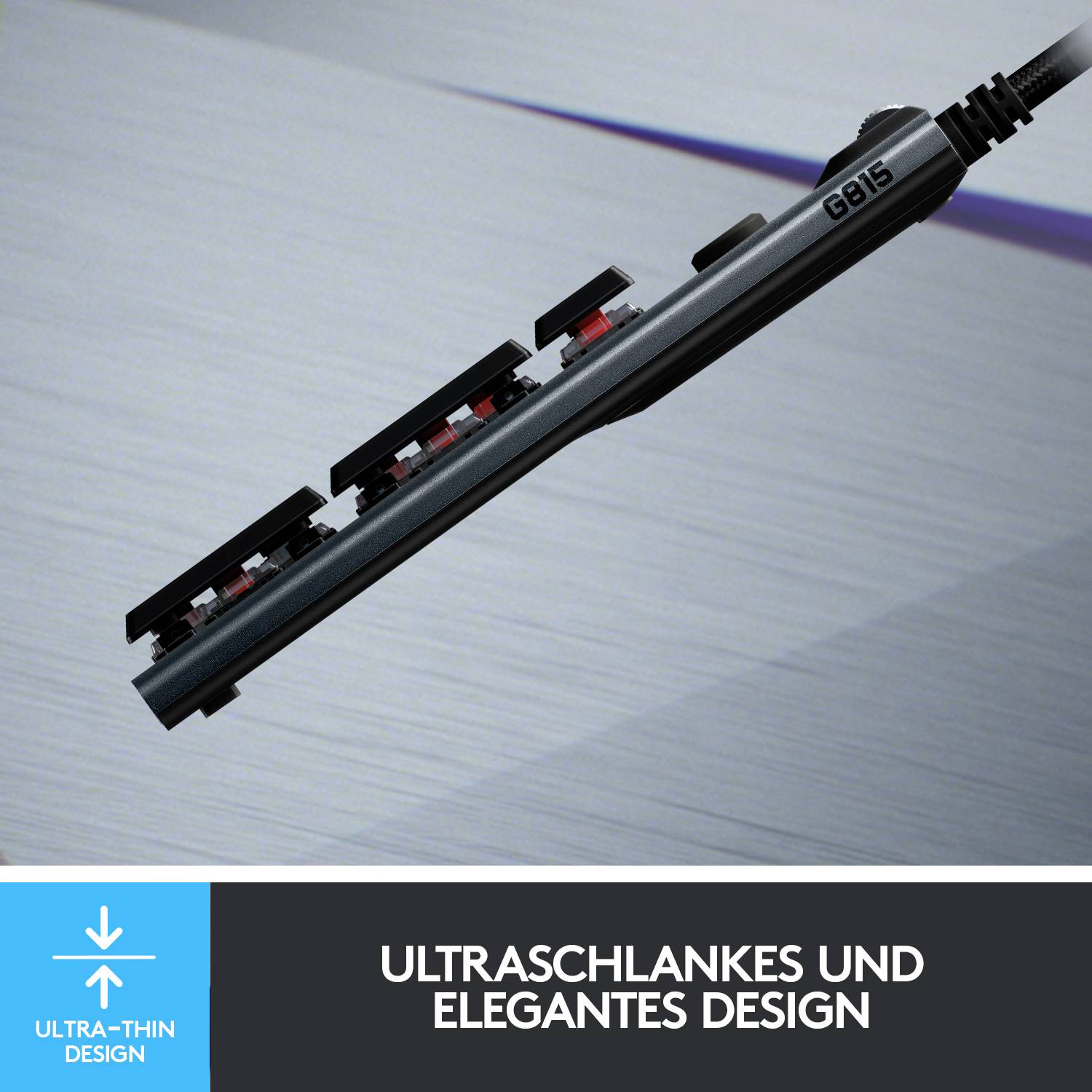 Logitech Gaming G815 LIGHTSYNC RGB Mechanical Gaming Keyboard USB Gaming-Tastatur Deutsch, QWERTZ Schwarz Beleuchtet, Integrierter Profilspeicher