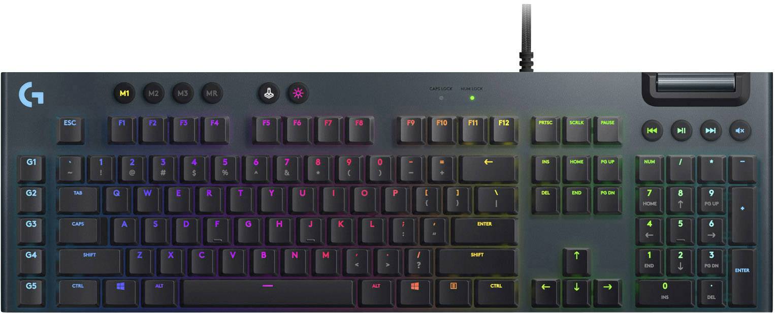 Logitech Gaming G815 Lightsync Clicky USB-Gaming-Tastatur Deutsch, QWERTZ, Windows® Schwarz Beleuch