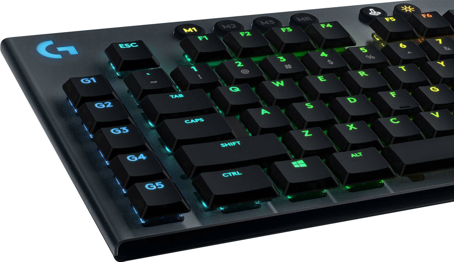Logitech Gaming G815 Lightsync Clicky USB Gaming-Tastatur Deutsch, QWERTZ Schwarz Beleuchtet, Integrierter Profilspeicher