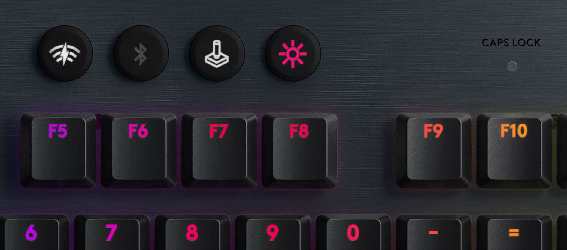 Logitech Gaming G915 Lightspeed Clicky Funk, Bluetooth® Gaming-Tastatur Deutsch, QWERTZ Schwarz Beleuchtet, Integrierter Profilspeicher