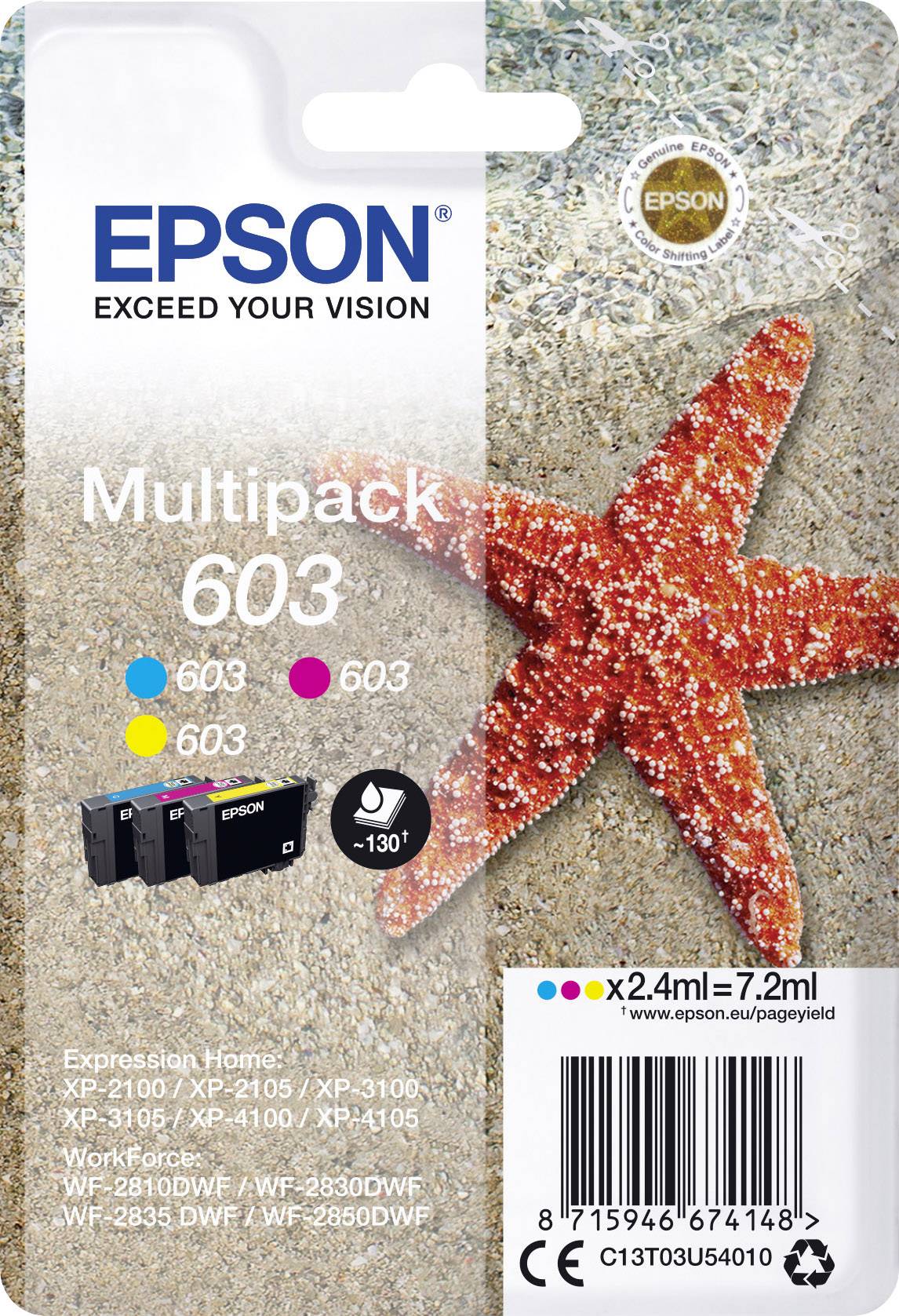 Epson 603 Multipack - 3er-Pack - Gelb, Cyan, Magenta