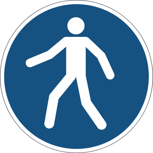 Durable 173106 Symbol -Fußgängerweg benutzen- Blau 1 St. (Ø x H) 430 mm x 0.4 mm
