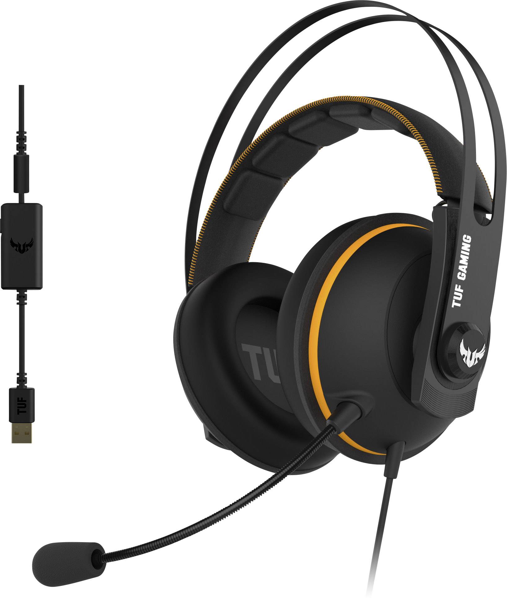 Asus TUF H7 Gaming Headset USB, 3.5mm Klinke schnurgebunden Over Ear Schwarz, Gelb