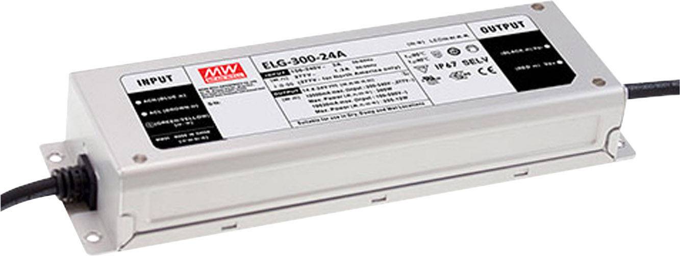 Ein rechteckiges elektrisches Gerät mit zwei beschrifteten Enden: 'INPUT' und 'OUTPUT'. Es hat viele technische Informationen auf der Oberseite.