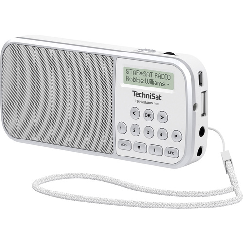 TechniSat Techniradio RDR Taschenradio DAB+, UKW AUX, USB Taschenlampe Weiß