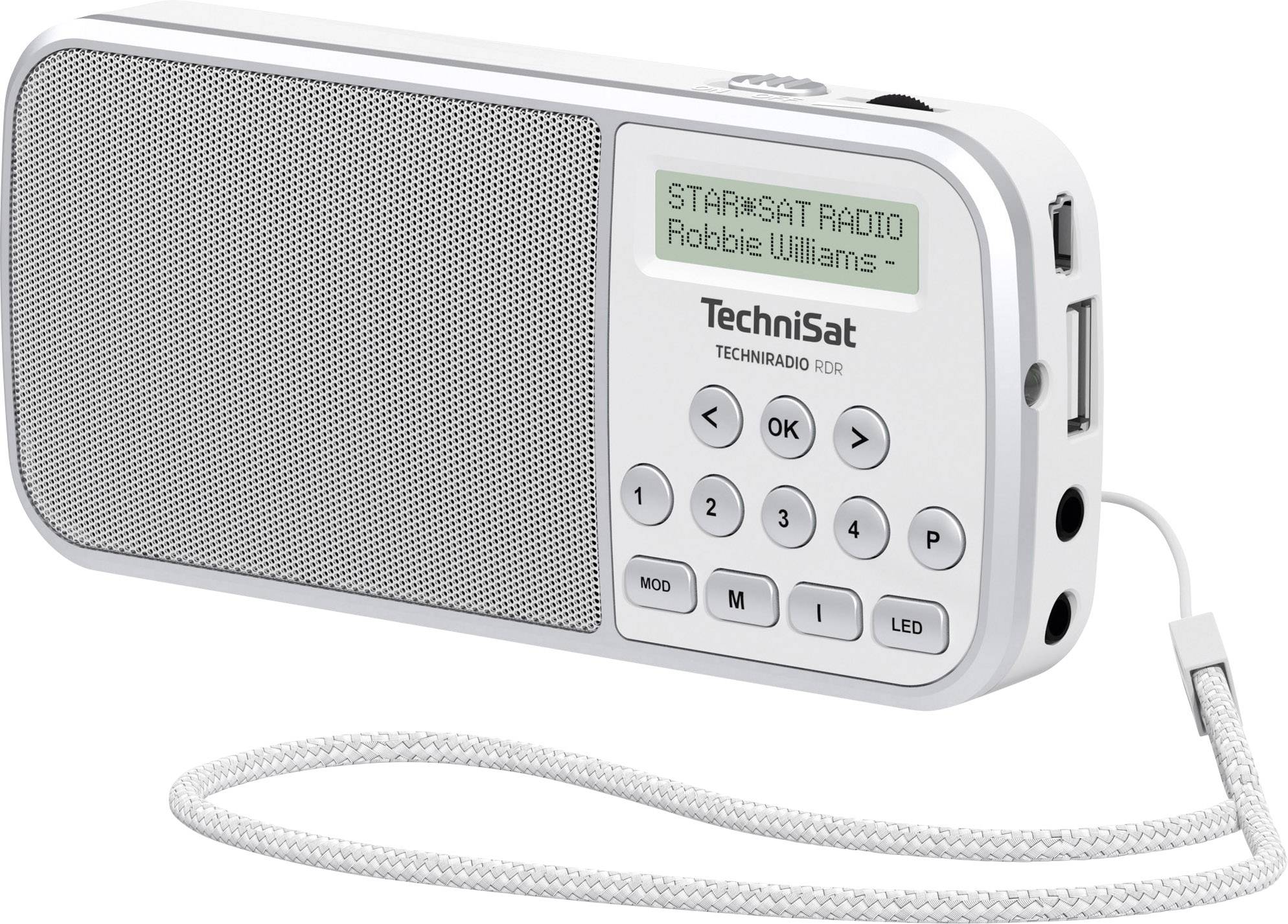 TechniSat Techniradio RDR Taschenradio DAB+, UKW AUX, USB Taschenlampe Weiß