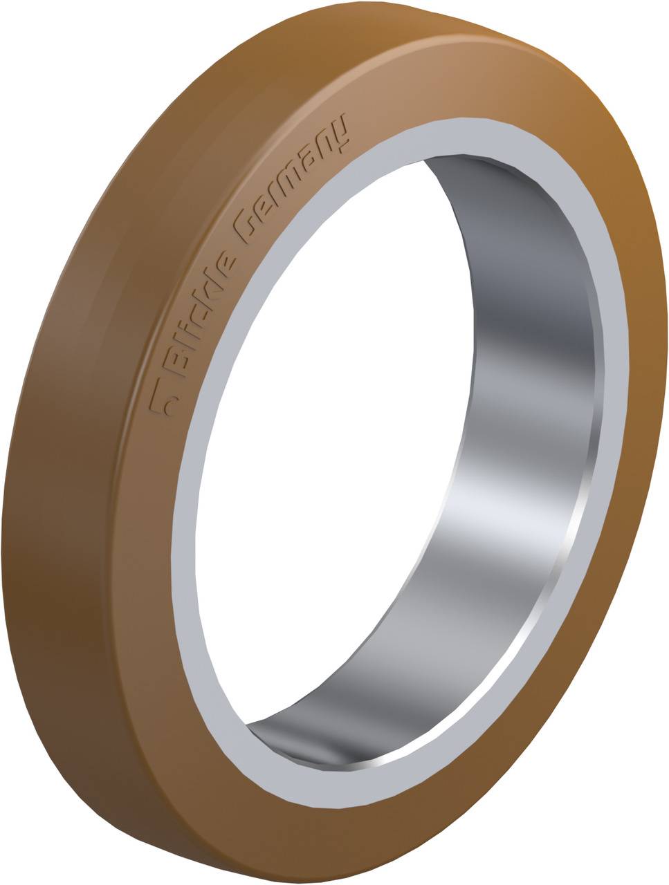 'Brauner Ring mit silberner Innenseite, Aufschrift 