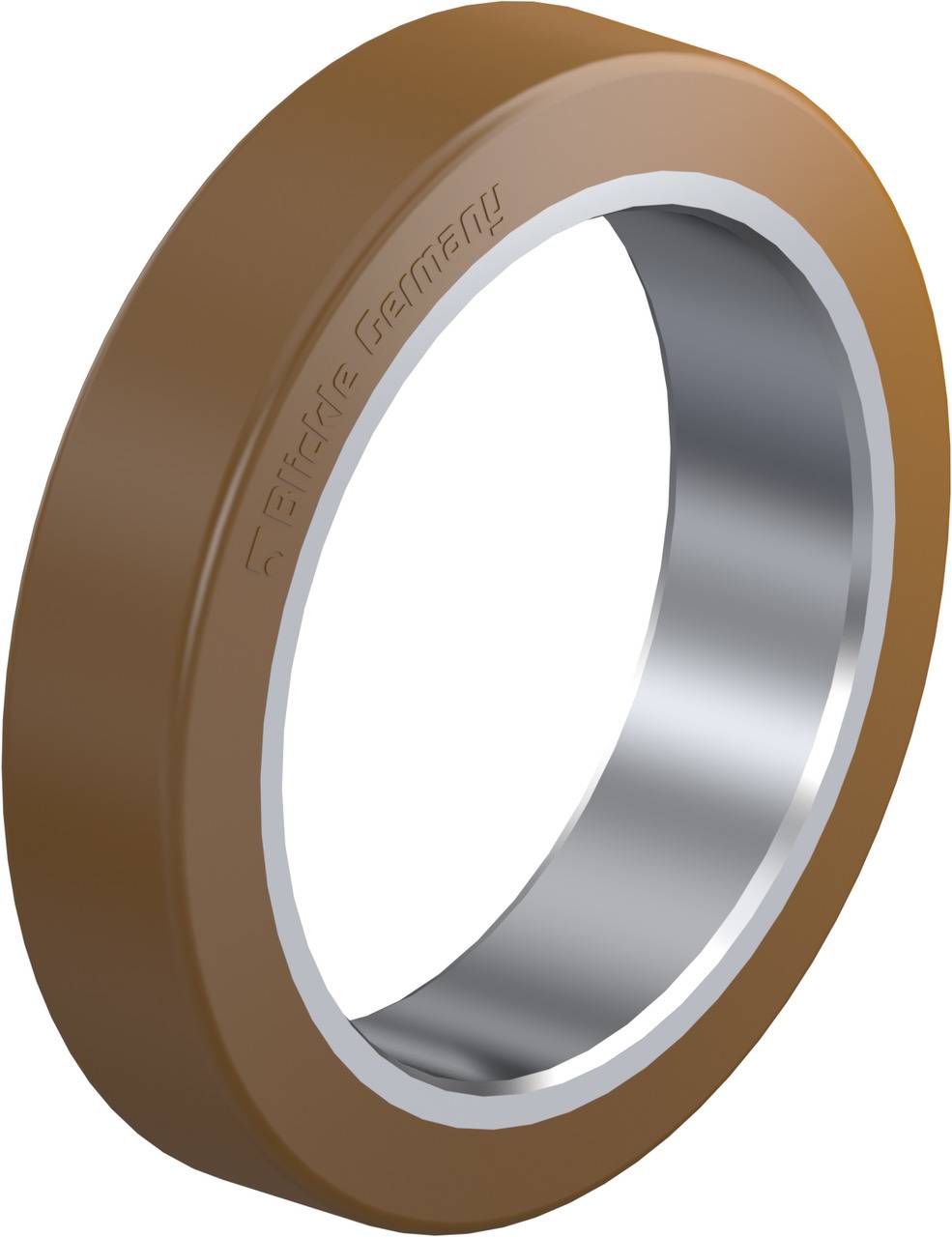 Ein brauner Dichtungsring mit glänzender Innenfläche, seitlich sichtbar, von der Marke Bidire.