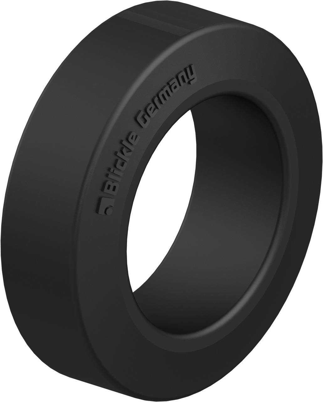 Schwarzer Gummiring mit der Aufschrift 'Biketeile Germany', verwendet als Dichtung oder Abstandshalter in mechanischen Anwendungen.