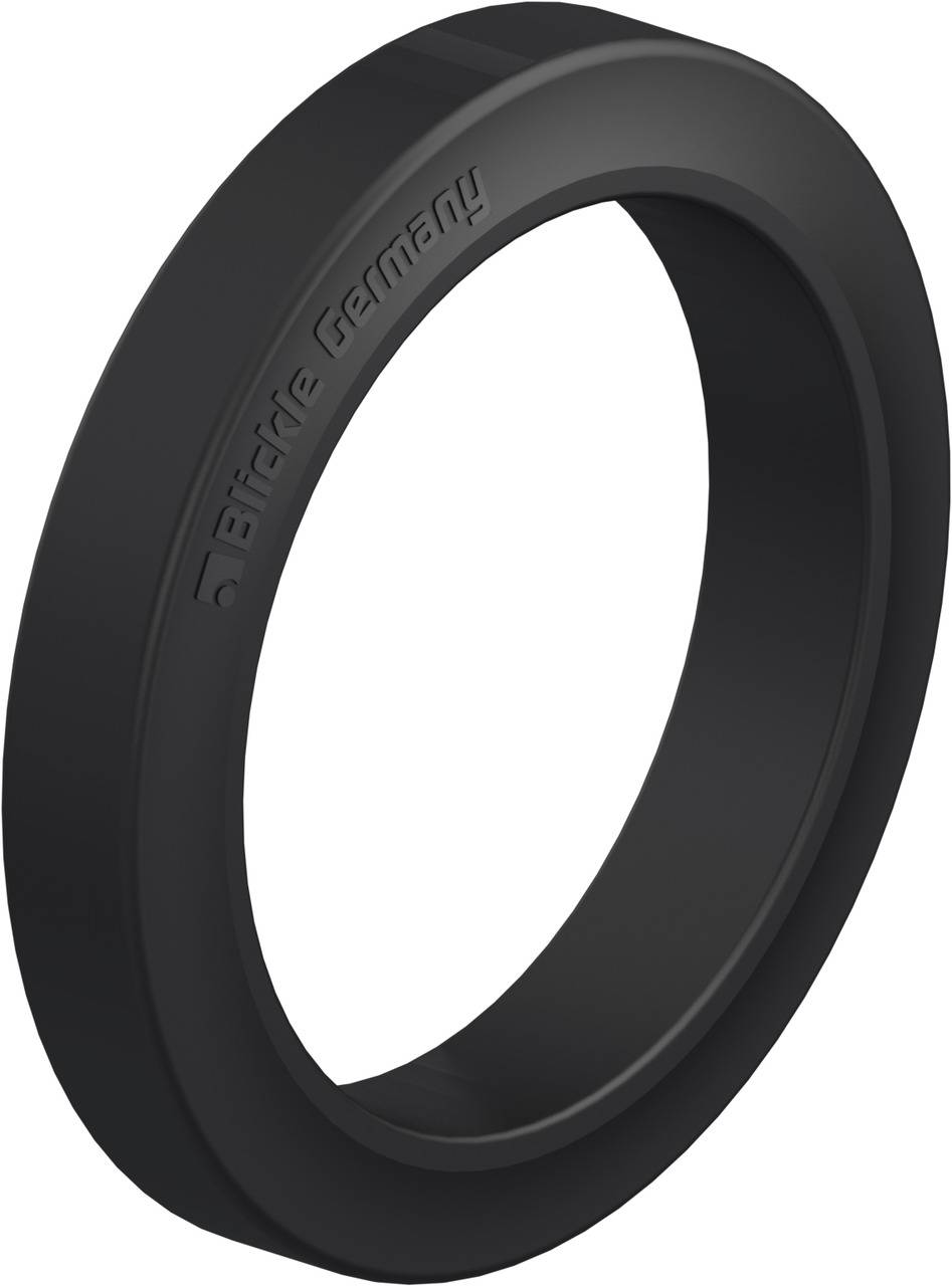 Ein schwarzer Ring mit der Aufschrift 'Birdie Germany', möglicherweise ein Dichtungselement oder Teil eines mechanischen Systems.