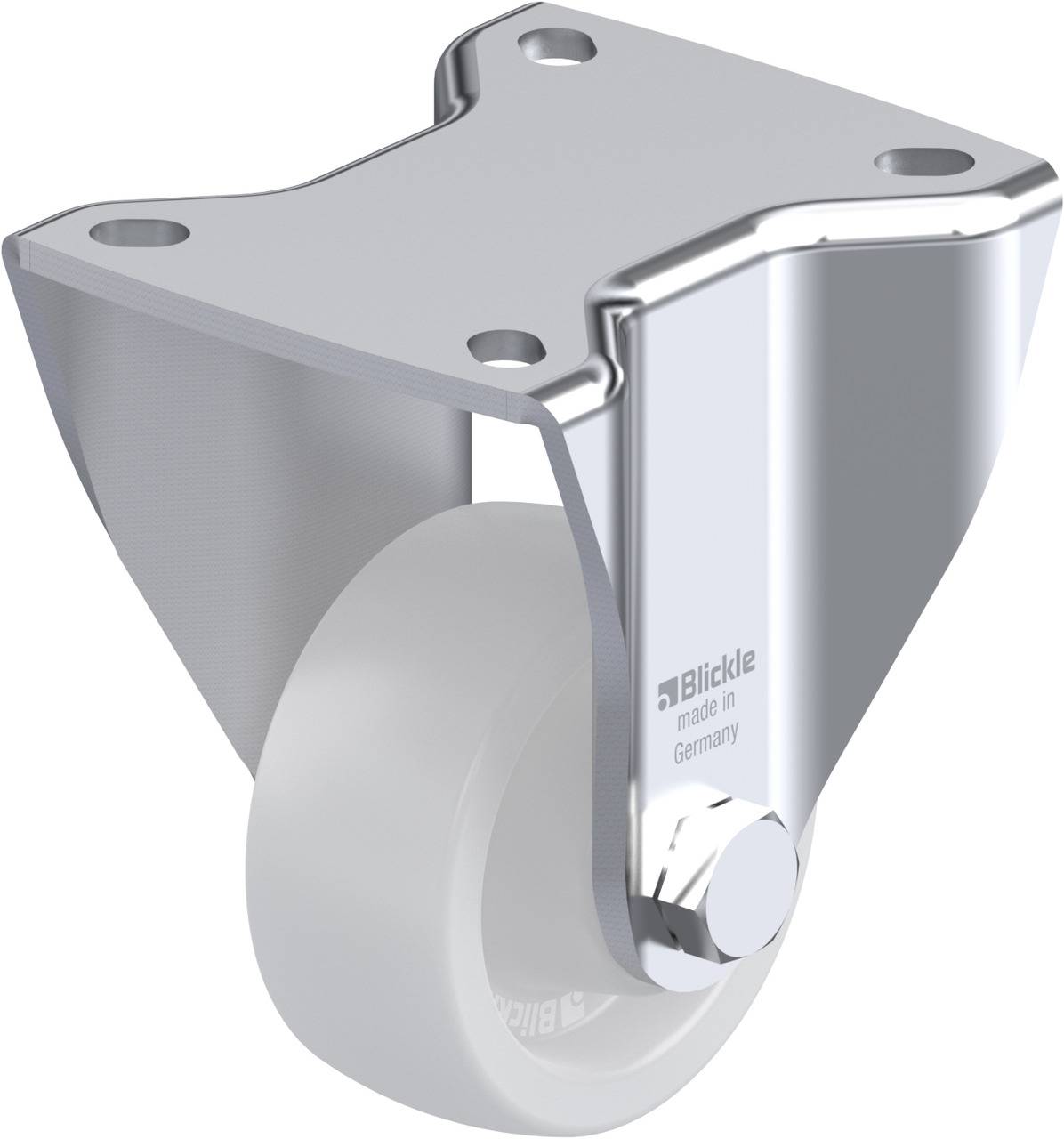 Einzelnes, graues Schwenkrollenrad mit Metallgehäuse, häufig verwendet in Möbeln oder Transportwagen für bessere Beweglichkeit.