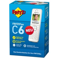 AVM FRITZ!Fon C6 Schnurloses Telefon VoIP Anrufbeantworter, Babyphone, Freisprechen, PIN Code LC-Display Weiß AVM FRITZ!Fon C6 Schnurloses Telefon VoIP Anrufbeantworter, Babyphone, Freisprechen, PIN Code LC-Display Weiß