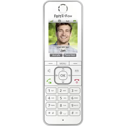 AVM FRITZ!Fon C6 Schnurloses Telefon VoIP Anrufbeantworter, Babyphone, Freisprechen, PIN Code LC-Display Weiß AVM FRITZ!Fon C6 Schnurloses Telefon VoIP Anrufbeantworter, Babyphone, Freisprechen, PIN Code LC-Display Weiß