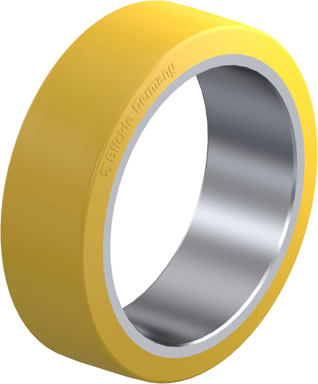 Gelber Edelstahlring mit glänzendem Innenbereich und glatter Oberfläche.
