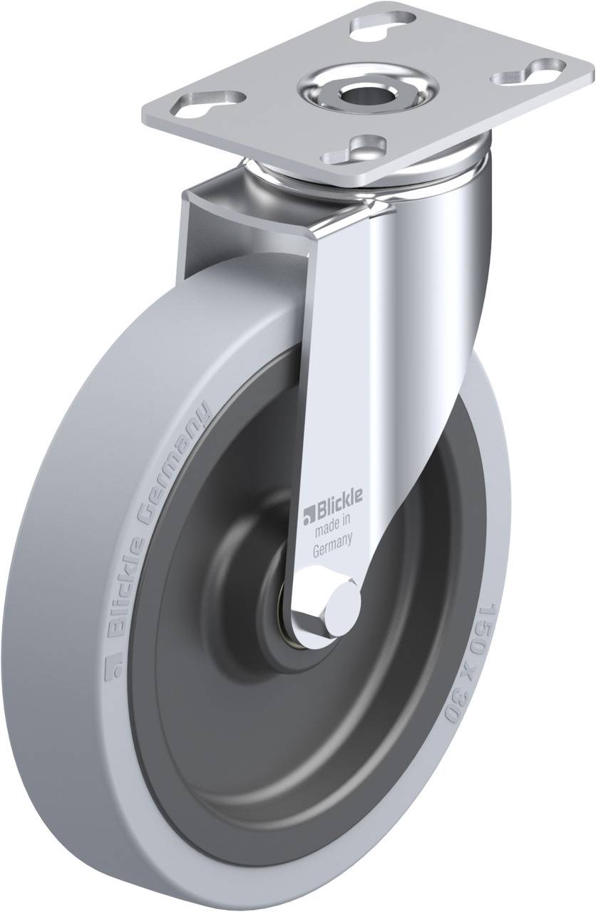 Industrielles Lenkrolle aus Metall und Kunststoff, geeignet zur Befestigung an Geräten oder Möbeln zur Beweglichkeit.