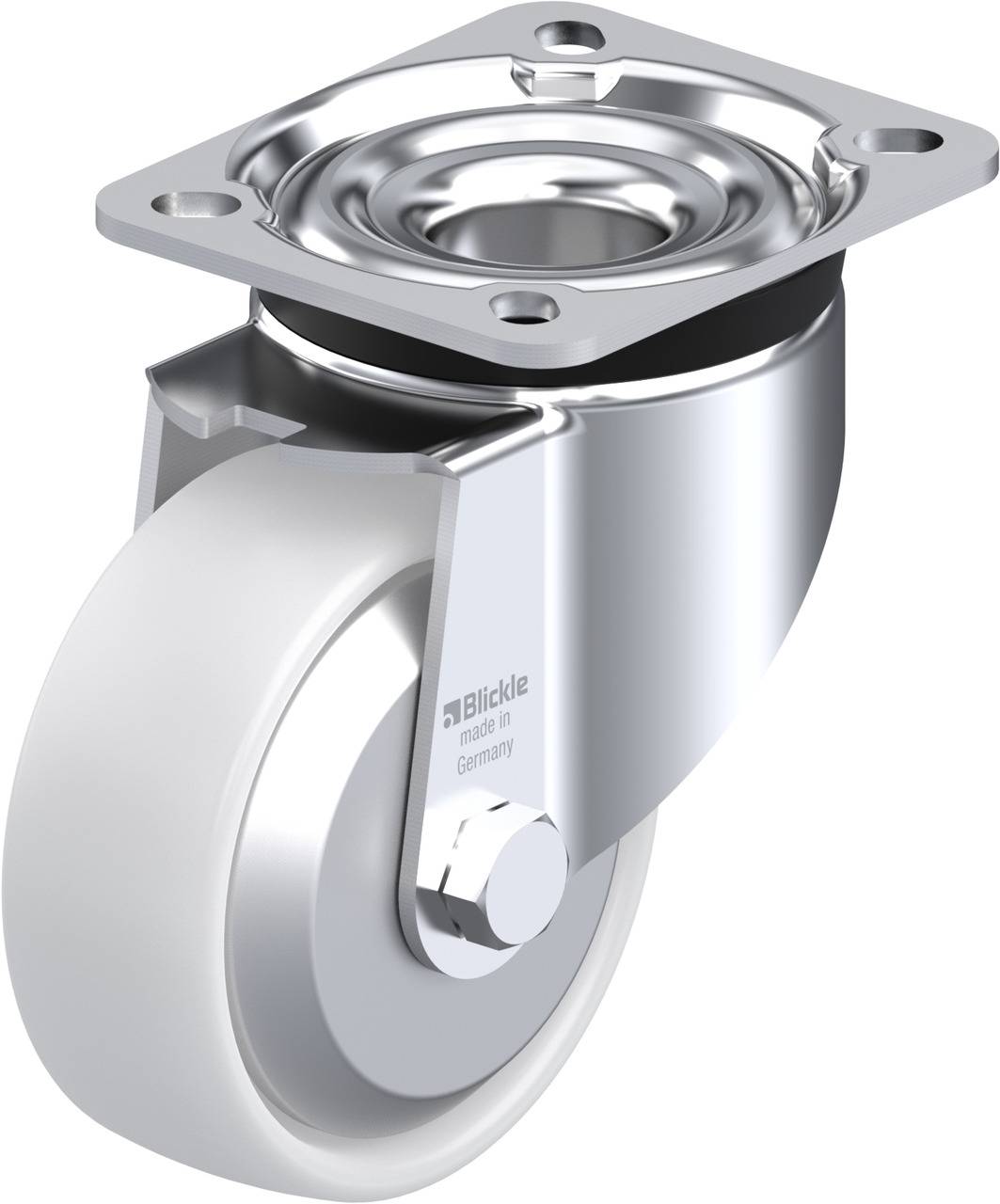 Drehbares Rad aus Metall und Kunststoff zur einfachen Befestigung an Möbeln oder Geräten. Hohes Tragevermögen, stabil und langlebig.