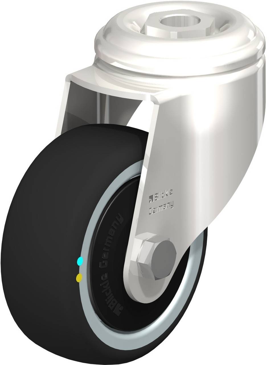 Eine schwarze Rolle mit Metallgehäuse. Eingeprägter Text: 'Produce Germany'.