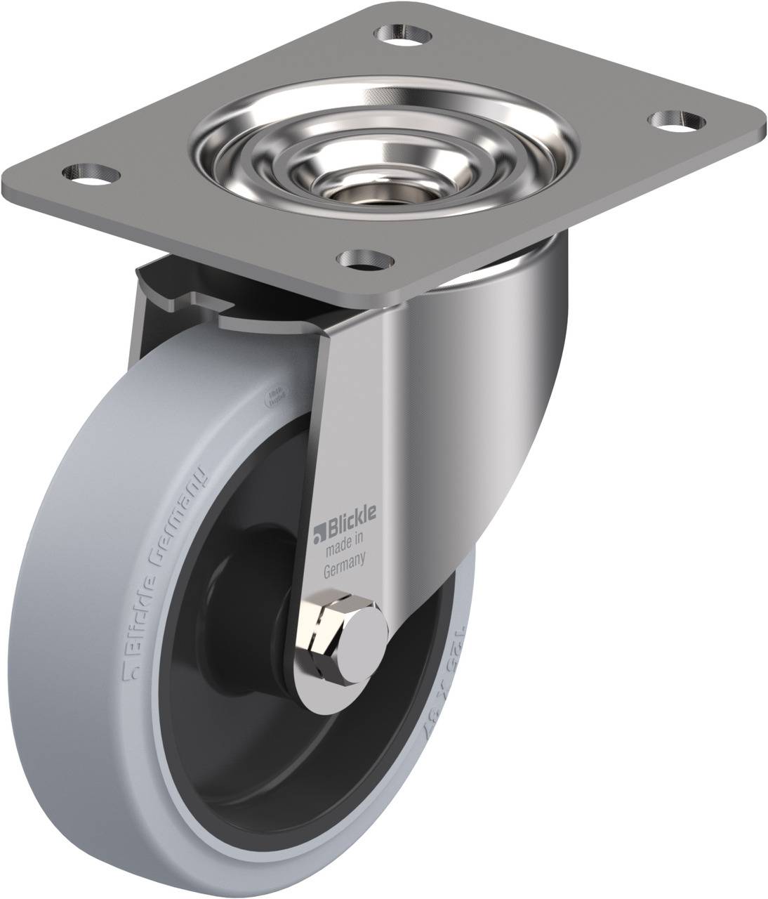 Rollen mit Bremse aus Metall und Gummi für Möbel oder Geräte, geeignet für glatte Böden, sorgt für Mobilität und Stabilität.