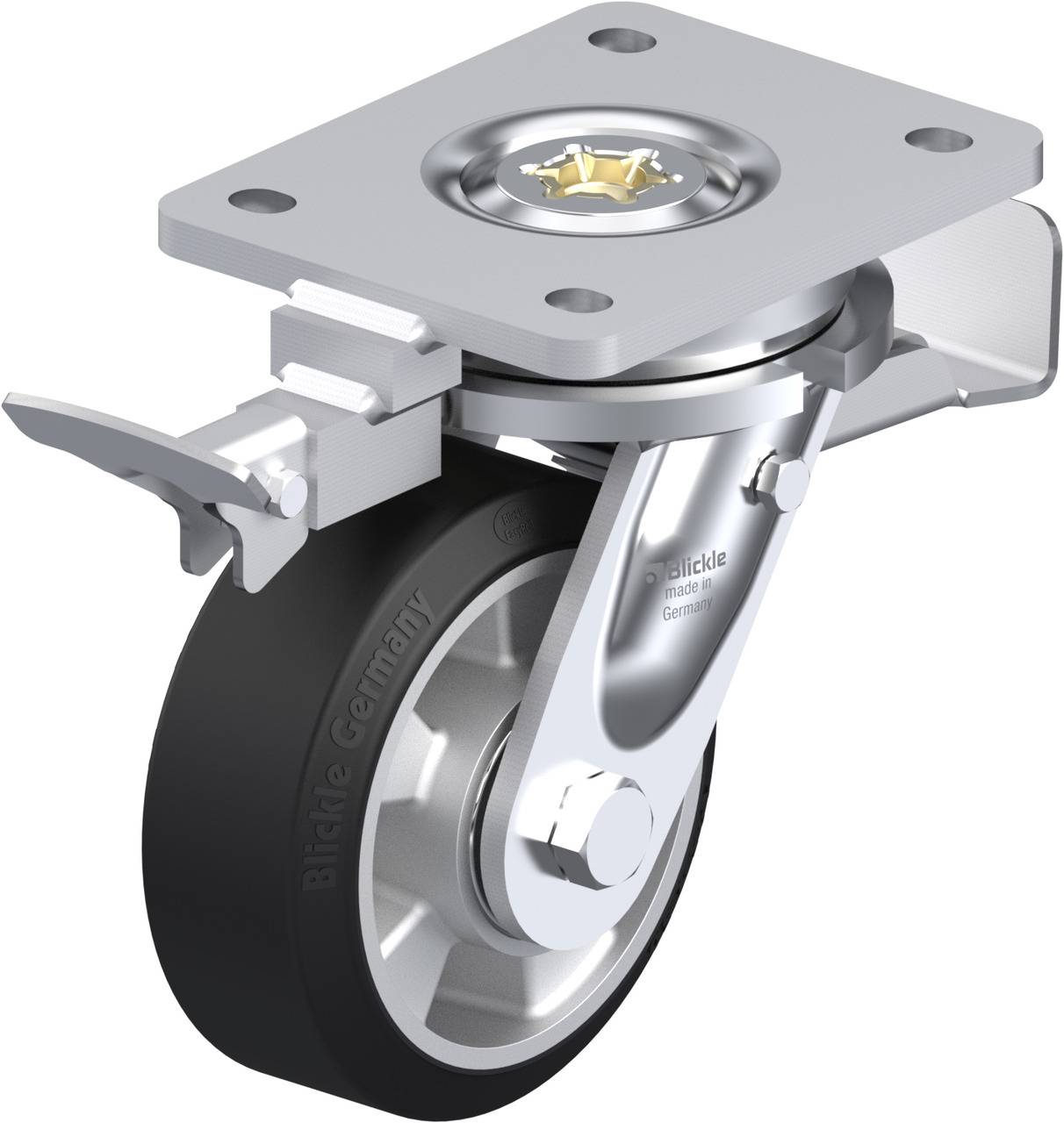 Blickle 852054 LO-ALEV 127K-ST-RI4 Lenkrolle mit Feststeller Rad-Durchmesser: 125mm Tragfähigkeit (max.): 300kg 1St.