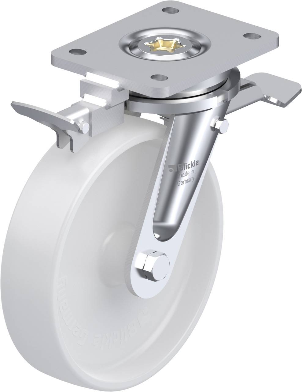 Blickle 852819 LO-PO 200G-ST-RI4 Lenkrolle mit Feststeller Rad-Durchmesser: 200mm Tragfähigkeit (max.): 600kg 1St.