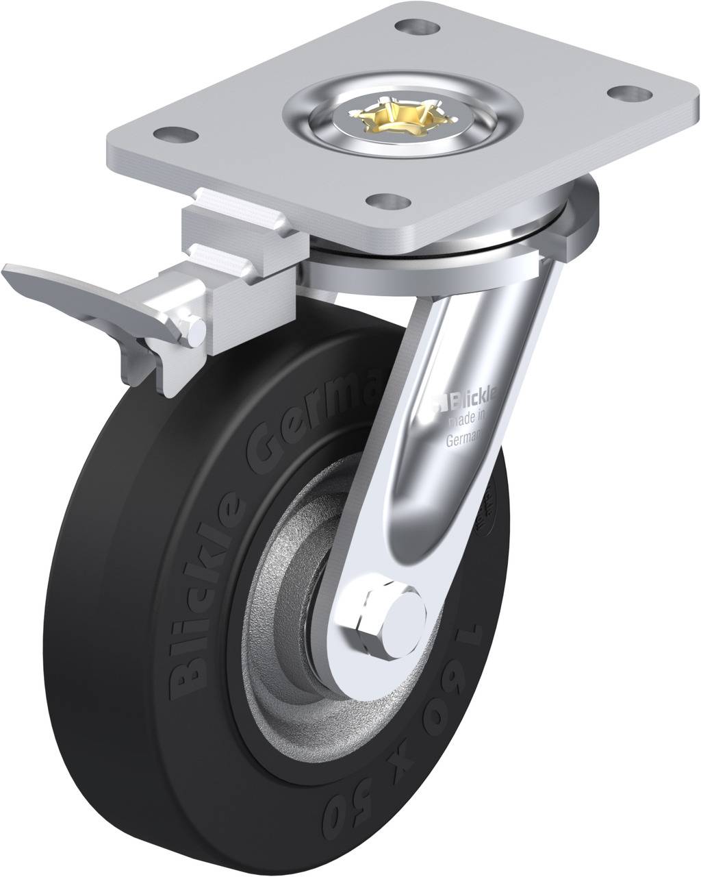 Blickle 852107 LO-SE 160K-RI4 Lenkrolle mit Feststeller Rad-Durchmesser: 160mm Tragfähigkeit (max.): 450kg 1St.