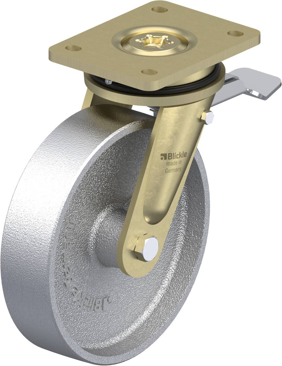 Blickle 59303 LS-G 200G-ST Lenkrolle mit Feststeller Rad-Durchmesser: 200mm Tragfähigkeit (max.): 1100kg 1St.