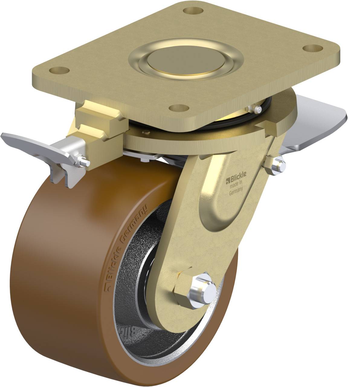 Blickle 852591 LS-GB 154K-ST-RI4 Lenkrolle mit Feststeller Rad-Durchmesser: 150mm Tragfähigkeit (max.): 1200kg 1St.